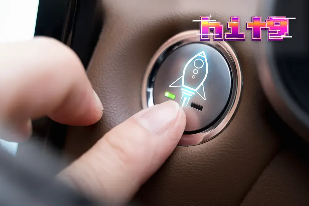 Mesin slot digital modern dengan latar belakang neon yang dinamis